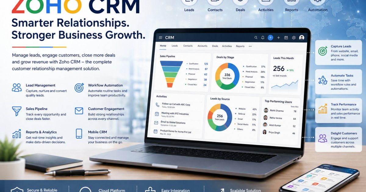 Zoho CRM Services by Tekvista Infosolutions Pvt Ltd: Smarter Sales, Better Customer Management, and Scalable Business Growth